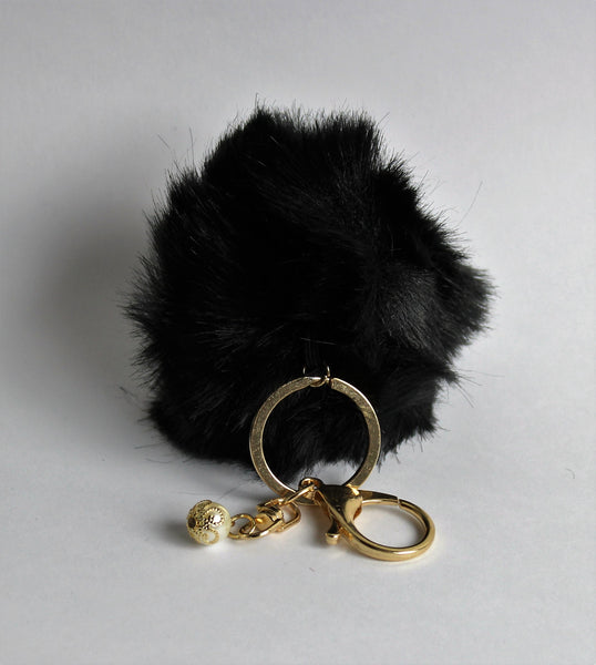 Faux Fur Pom Charm Bag Charm Keychain Pom Pom Key Ring 